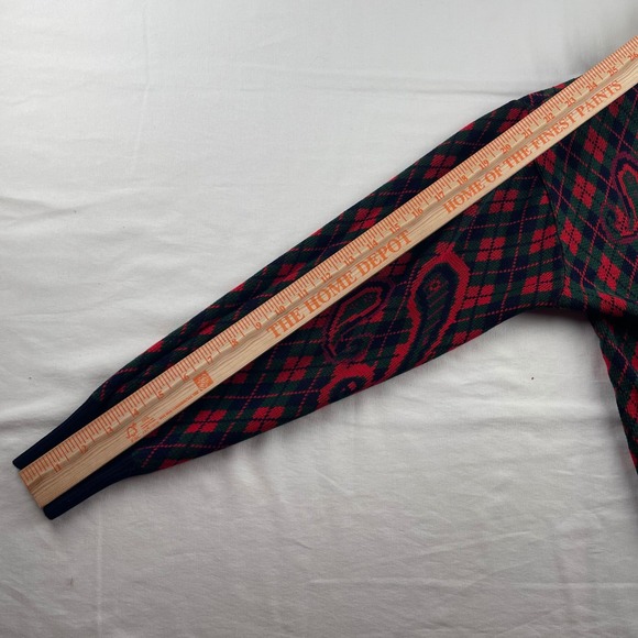 Vintage Hemingway Point Unisex Argyle Paisley Knit Sweater Navy Red Green Small - Picture 6 of 6